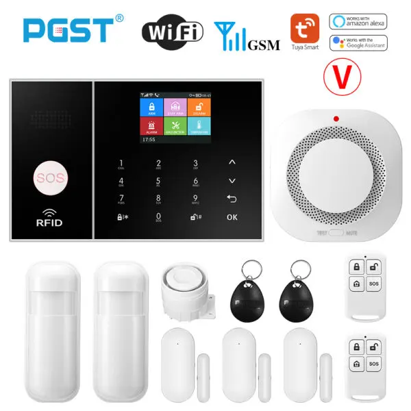 PGST Smart Life Alarm System for Home WIFI GSM Security Alarm Host with Door and Motion Sensor Tuya Smart App control work Alexa - Image 11