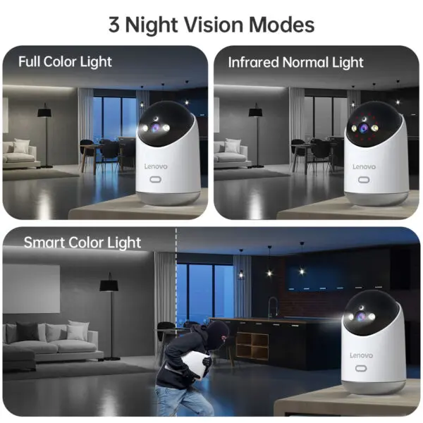 Lenovo 3MP WiFi Camera Smart Home Indoor Wireless IP Surveillance Camera Auto Tracking Security CCTV Surveillance Baby Monitor - Image 6