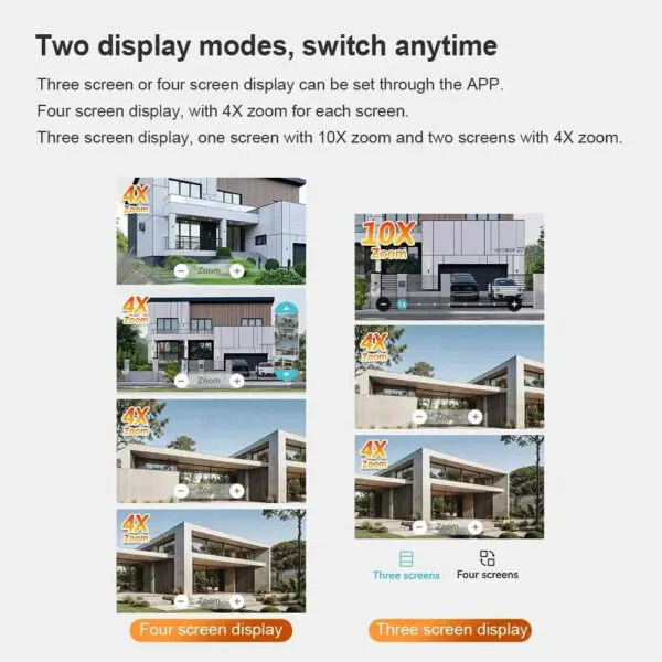 LS VISION 20MP Four Screens WiFi Security Camera Outdoor 10X Optical Zoom Four Lens Human Auto Tracking Waterproof CCTV Cameras - Image 4
