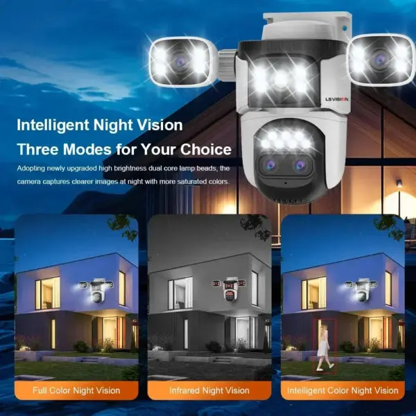 LS VISION 20MP Four Screens WiFi Security Camera Outdoor 10X Optical Zoom Four Lens Human Auto Tracking Waterproof CCTV Cameras - Image 6