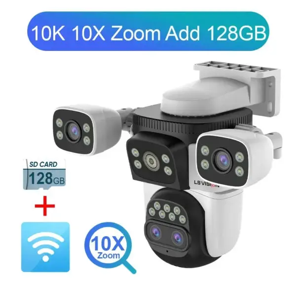 LS VISION 20MP Four Screens WiFi Security Camera Outdoor 10X Optical Zoom Four Lens Human Auto Tracking Waterproof CCTV Cameras - Image 10