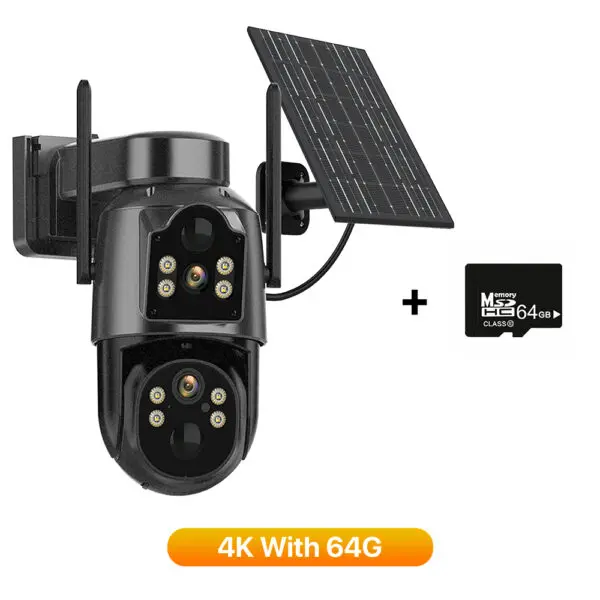 4K HD Solar WiFi Camera Outdoor Built-in Battery Dual Lens 2K Security Camera Solar Panel Wireless Video Surveillance CCTV iCSee - Image 9