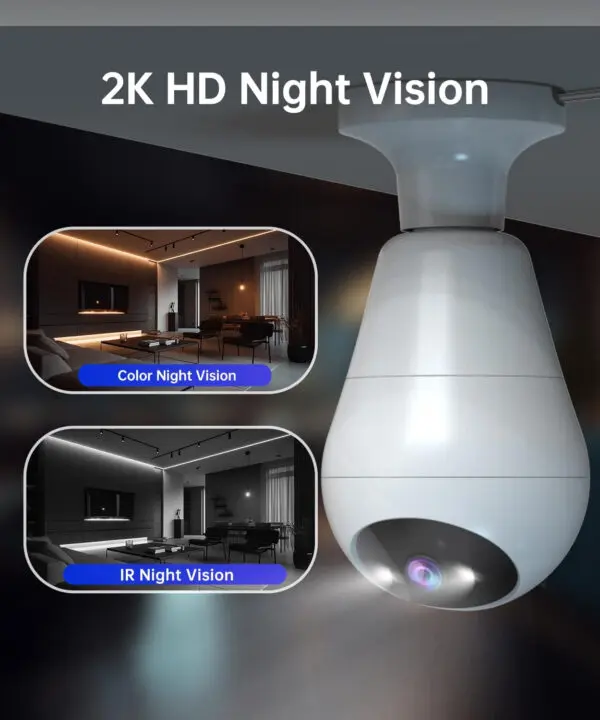 JOOAN 2K E27 Light Bulb Wifi Camera 360° HD IP Camera Security Wireless Baby Monitor AI Tracking Home CCTV Video Surveillance - Image 4