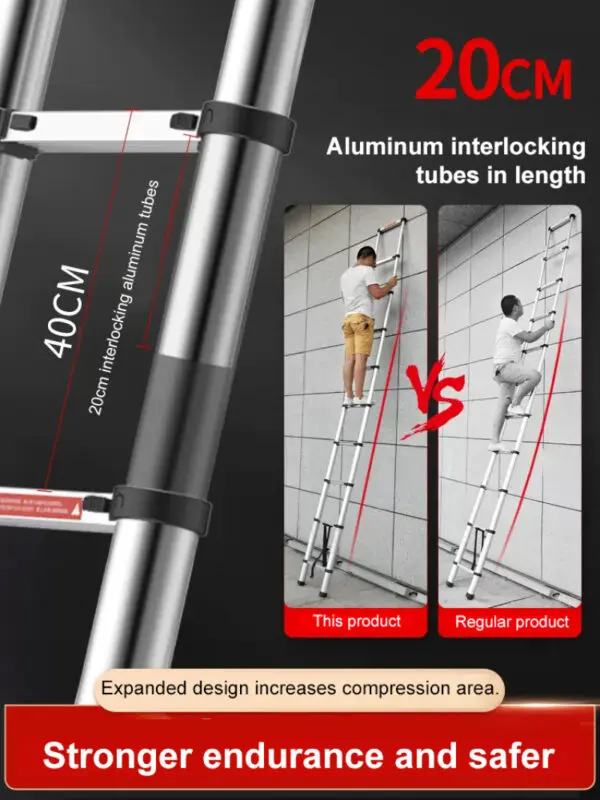 Home Retractable Ladder Multifunctional stainless steel telescopic ladder Portable folding elevator Anti-slip Extension Ladder - Image 2