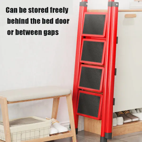 3/4 Step Household Folding Ladder Herringbone Ladder Kitchen Attic Ladder Chair Step Stools Multi-Function Platform Ladder - Image 5