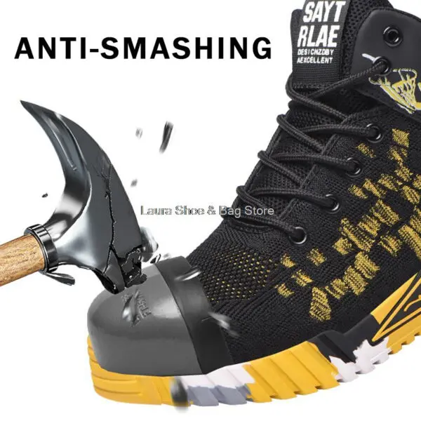 High Top Safety Shoes Men Steel Toe Work Shoes Men Women Work Safety Boots Anti Smash Safety Indestructible Work Boot Breathable - Image 4