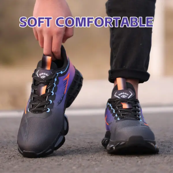 Work Safety Shoes Men Air Cushion Steel Toe Shoes Fashion Anti-smashing Anti-puncture Work Sneakers Protection Safety Boots - Image 6