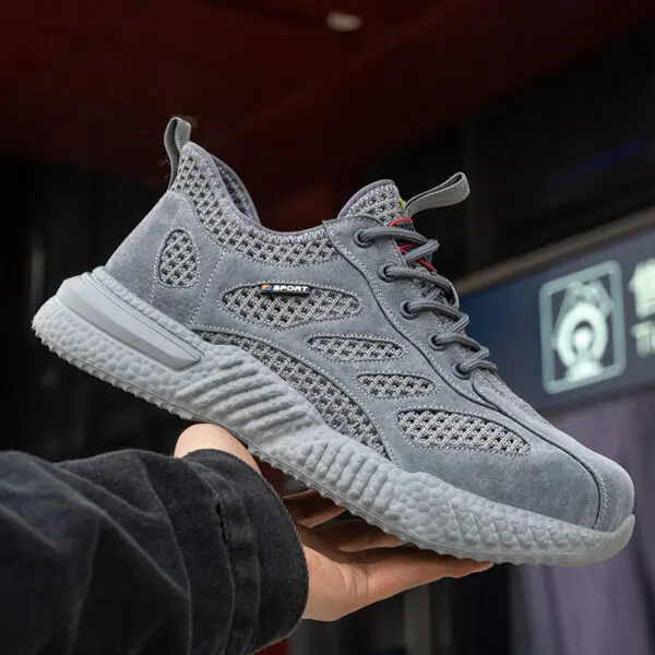 Summer Work Shoes with Protection Breathable Lightweight Safety ShoesSteel Toe Cap Working Male Construction Work Mesh Sneakers