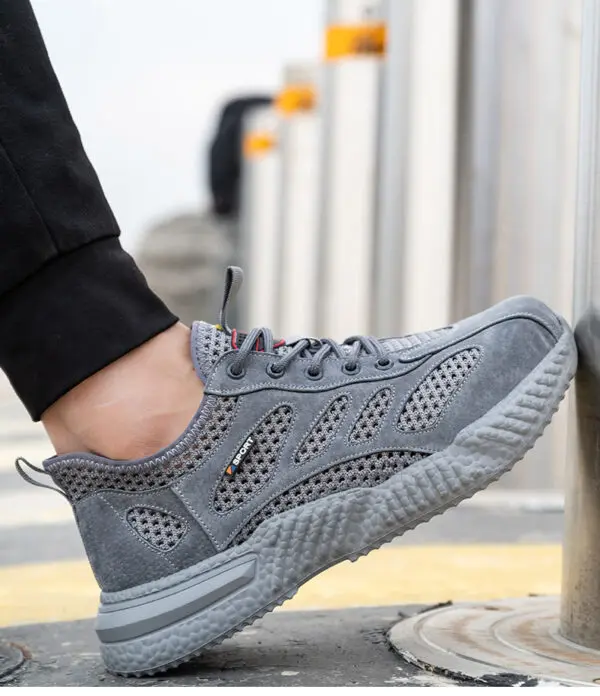 Summer Work Shoes with Protection Breathable Lightweight Safety ShoesSteel Toe Cap Working Male Construction Work Mesh Sneakers - Image 3