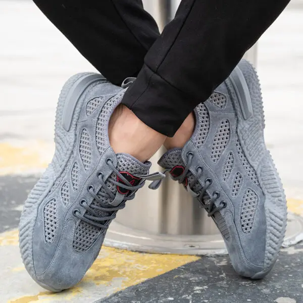 Summer Work Shoes with Protection Breathable Lightweight Safety ShoesSteel Toe Cap Working Male Construction Work Mesh Sneakers - Image 6