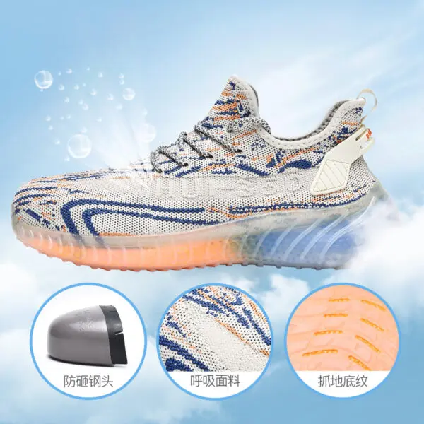 Safety Shoe Men Work Shoes Lightweight Comfortable Safety Sneakers with Steel Toe Caps Breathable Non-Slip male Work Sneakers - Image 3