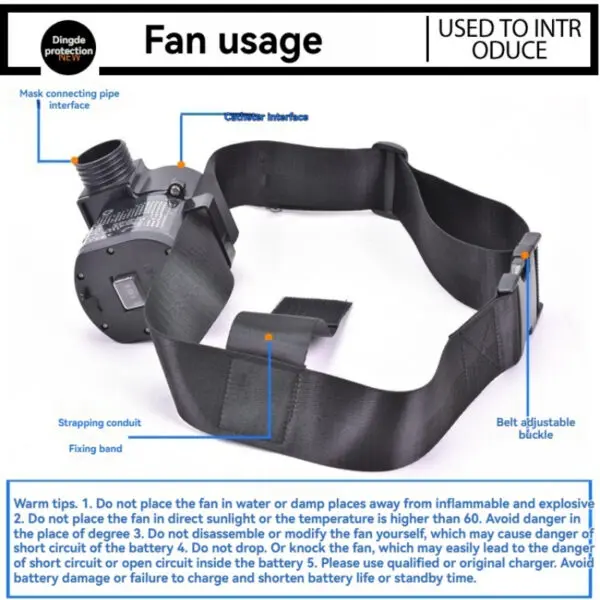 Electric Constant Air Flow Supplied Fed Gas Mask，Full Face Gas Mask Respirator System respirator Mask Workplace Safety Supplie - Image 5