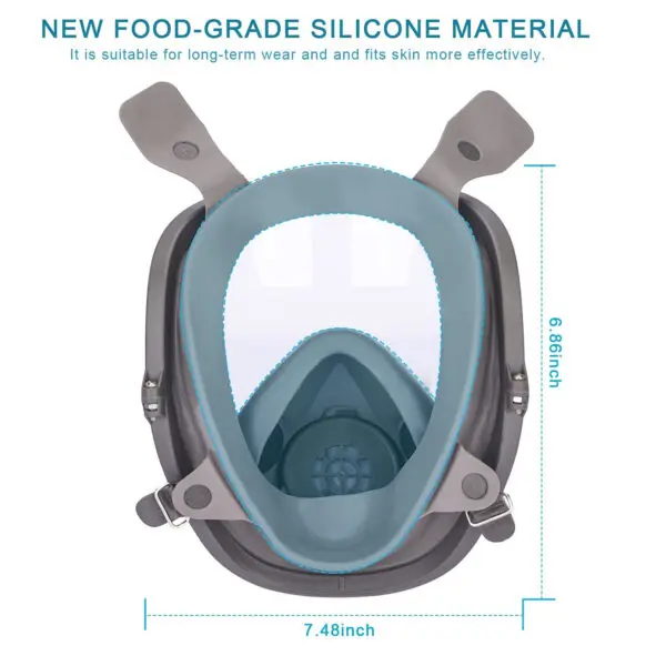 6800 Full Face Safety Work Gas Masks Survival Nuclear and Chemical with 40mm Activated Carbon Filter & Anti-Fog Design - Image 2