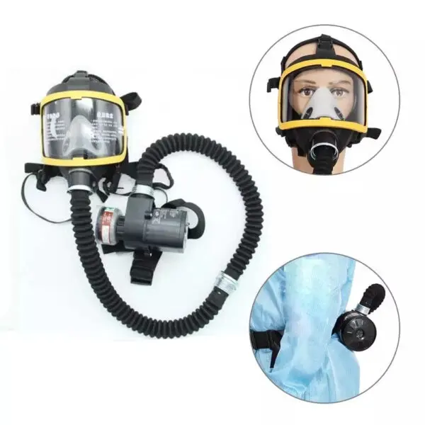 Protective Electric Constant Flow Supplied Air System Gas Mask Respirator Workplace Safety Supplie Full Face Gas Mask Respirator - Image 2