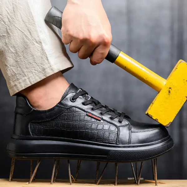 Cowhide Safety Shoes Men Boots Composite Toe Electrical Insulated Shoes Non-slip Work Shoes Puncture-Proof Indestructible Shoes - Image 2
