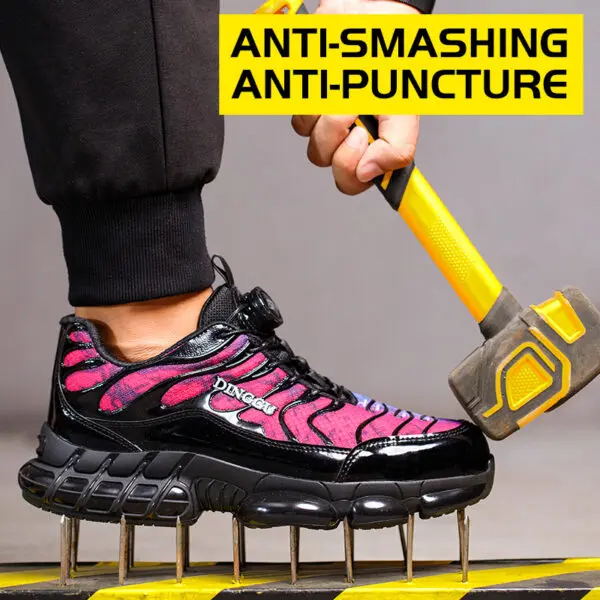 Size 47 48 Safety Shoes Men Anti-smash Anti-puncture Steel Toe Work Shoes Rotating Button Security Protective Men Safety Boots - Image 2
