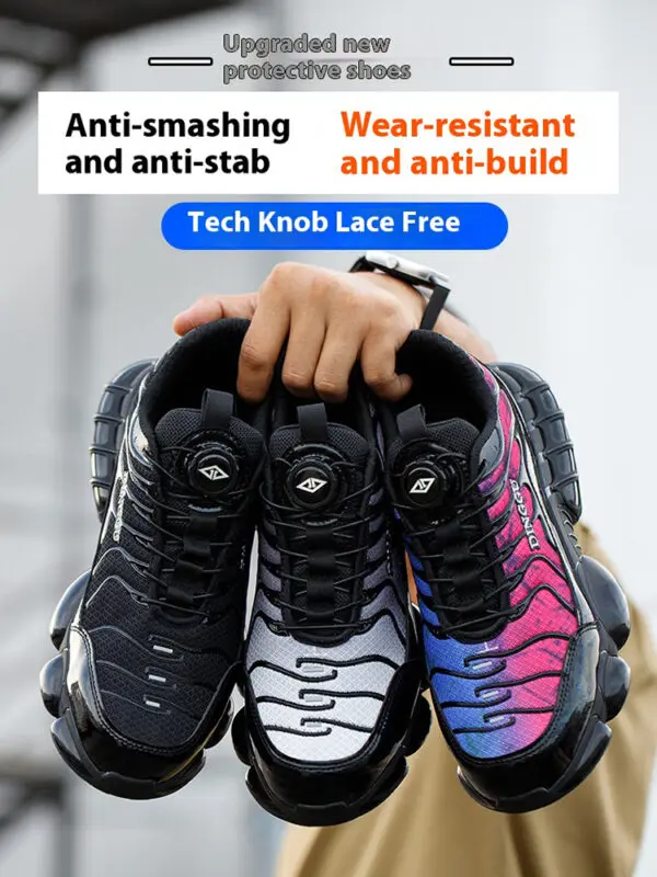 Size 47 48 Safety Shoes Men Anti-smash Anti-puncture Steel Toe Work Shoes Rotating Button Security Protective Men Safety Boots - Image 3