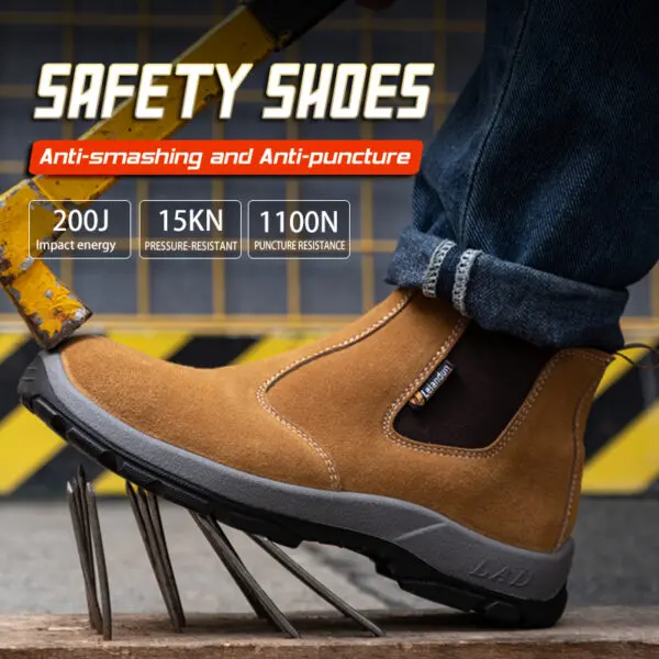 Leiandun Welding Boots Safety Shoes Anti-Smashing Anti-Puncture Durable Work Footwear for Enhanced Protection - Image 2