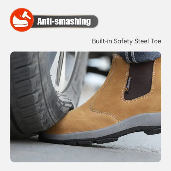Leiandun Welding Boots Safety Shoes Anti-Smashing Anti-Puncture Durable Work Footwear for Enhanced Protection - Image 5