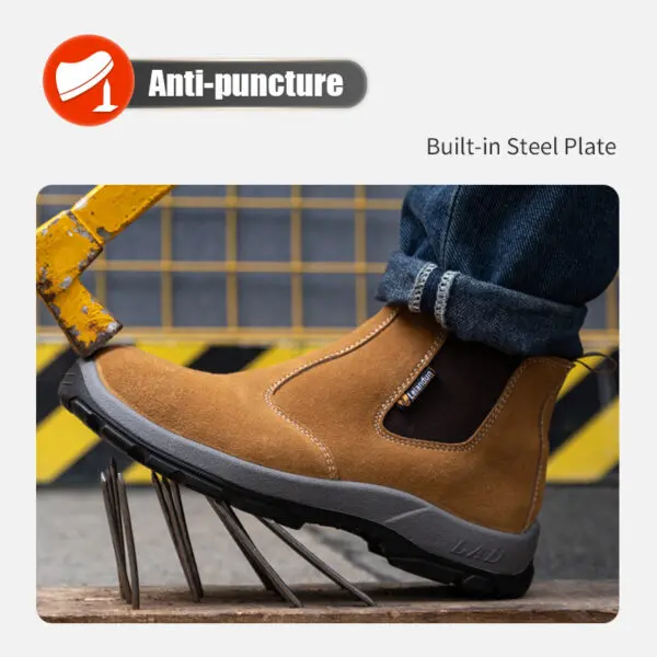 Leiandun Welding Boots Safety Shoes Anti-Smashing Anti-Puncture Durable Work Footwear for Enhanced Protection - Image 6