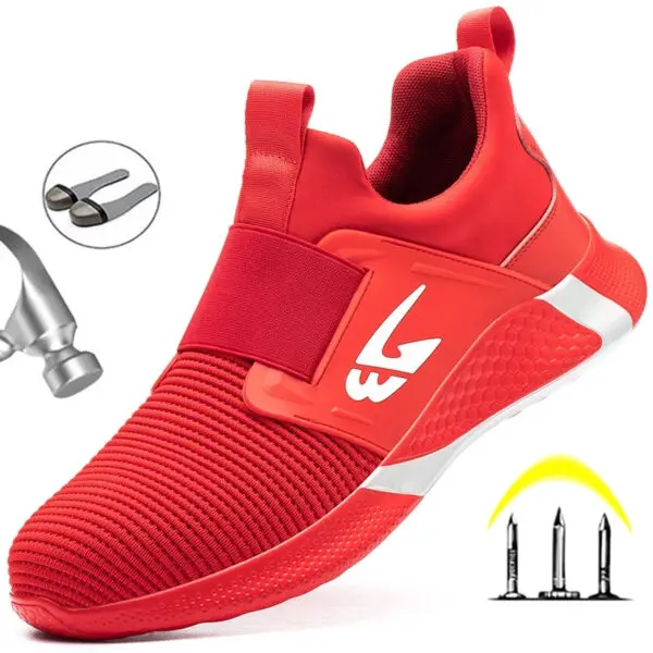 Men Shoes Work Safety Boots Iron Toe Anti-smash Puncture-Proof Boots Lightweight Comfortable Sneakers Male Security Work Shoes - Image 2