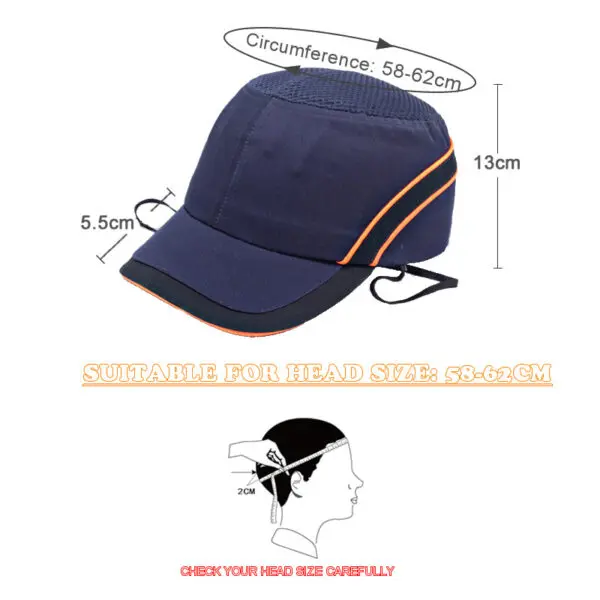 New Work Safety Bump Cap Hard Inner Shell Protective Helmet Baseball Hat Style For Work Factory Shop Carrying Head Protection - Image 2