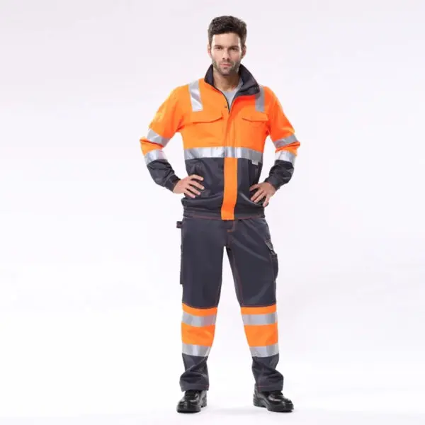 Work Suit for Mechanic Safety Jacket Reflective and Safety Pants for Work Multi Pockets Work Clothes for Men Workwear - Image 3