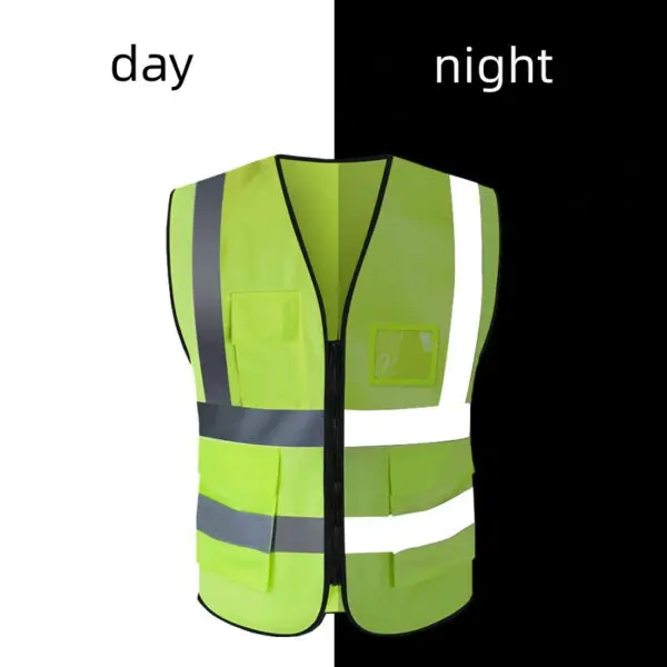 Bright Color Reflective Safety Vest Multi-pocket Breathable Traffic Vest for Railway Coal Miners Uniform Workwear - Image 3