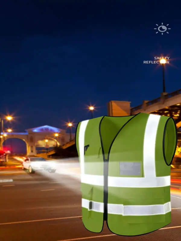 Bright Color Reflective Safety Vest Multi-pocket Breathable Traffic Vest for Railway Coal Miners Uniform Workwear - Image 4