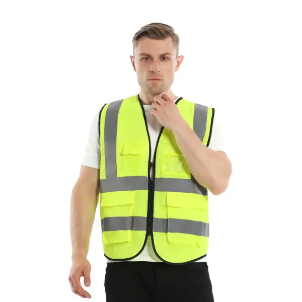 Bright Color Reflective Safety Vest Multi-pocket Breathable Traffic Vest for Railway Coal Miners Uniform Workwear - Image 5