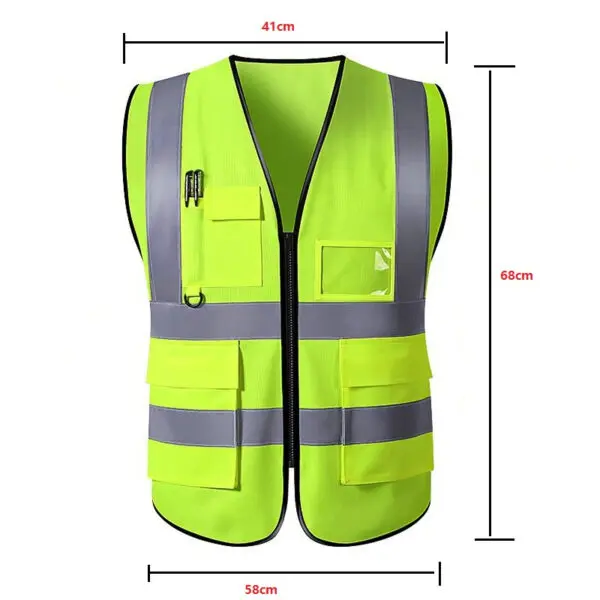Bright Color Reflective Safety Vest Multi-pocket Breathable Traffic Vest for Railway Coal Miners Uniform Workwear - Image 6