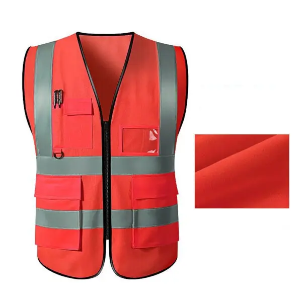 Bright Color Reflective Safety Vest Multi-pocket Breathable Traffic Vest for Railway Coal Miners Uniform Workwear - Image 7
