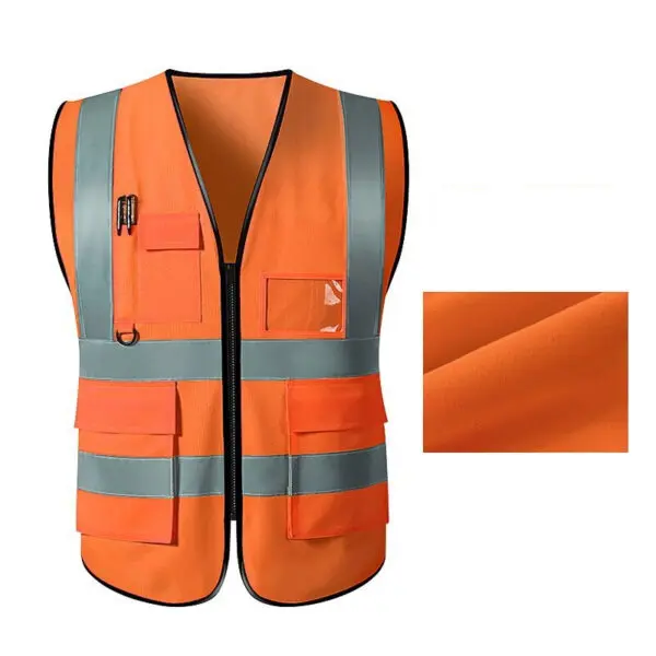 Bright Color Reflective Safety Vest Multi-pocket Breathable Traffic Vest for Railway Coal Miners Uniform Workwear - Image 9