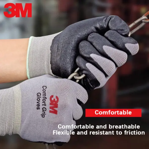 3M Protective Gloves Wear-resistant and non-slip Work Gloves Nitrile Coated Industrial Gloves Safety Protection - Image 2