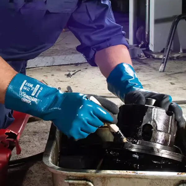 Oil Resistant Work Gloves Safety Nitrile Fully Dipped Long Cuff Gas Anti Biotic Slip Waterproof Acid-base Chemical Proof - Image 2