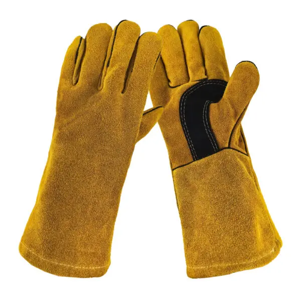 Leather Flame retardant gloves，방염장갑， Welding Gloves Heat Insulation Anti-cut Woodstove Fireplace Barbecue Baking Camping 용접장갑 - Image 7