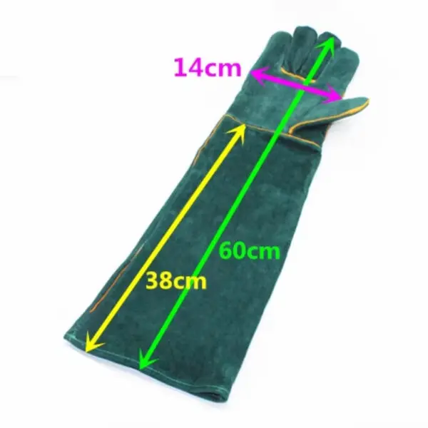 Anti-bite safety bite Gloves for Catch Dog Cat Reptile Animal Ultra Long Leather green Pets Grasping Biting Protective Gloves - Image 3
