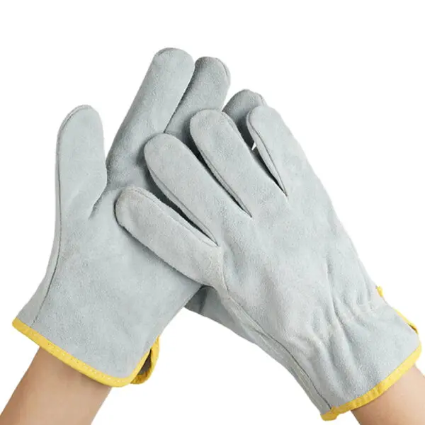 1 Pair Fireproof Durable Sheepskin Leather Welder Gloves for Welding Metal Hand Tools Anti-Heat Work Safety Gloves