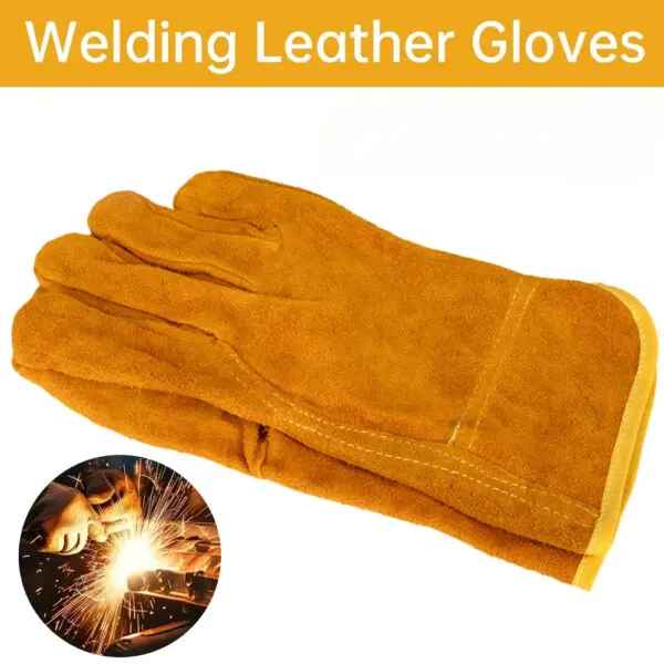 1 Pair Fireproof Durable Sheepskin Leather Welder Gloves for Welding Metal Hand Tools Anti-Heat Work Safety Gloves - Image 3