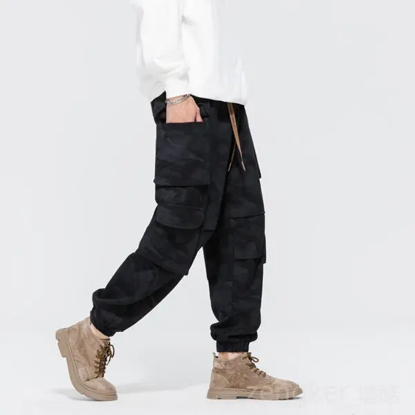 Spring Autumn Harun work trousers men's plus size trend loose drawstring pants sports camouflage trousers 7XL 8XL cargo pants - Image 2