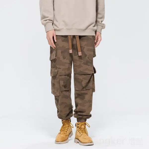 Spring Autumn Harun work trousers men's plus size trend loose drawstring pants sports camouflage trousers 7XL 8XL cargo pants - Image 4