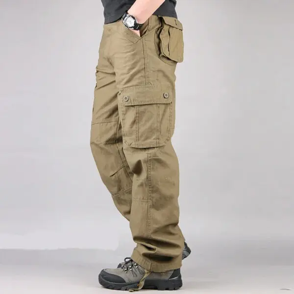 Cargo Pants Men Military Work Overalls Loose Straight Tactical Trousers Multi-Pocket Baggy Casual Cotton Slacks Pants - Image 2