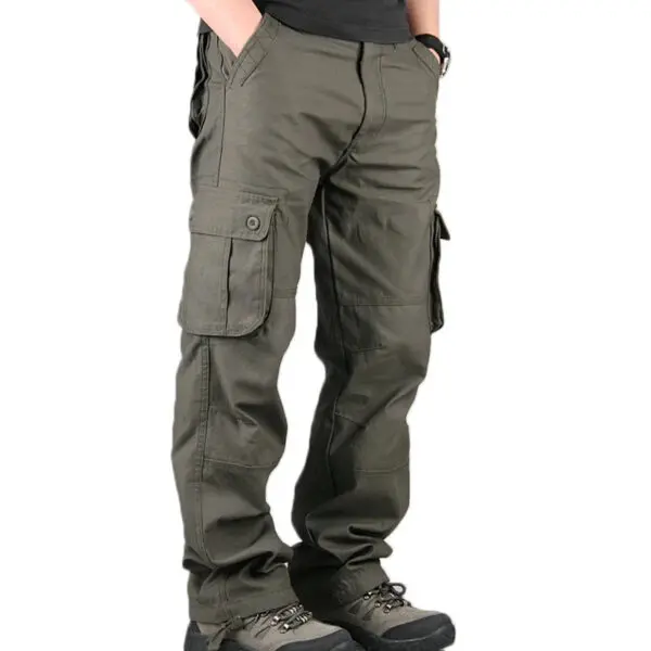 Cargo Pants Men Military Work Overalls Loose Straight Tactical Trousers Multi-Pocket Baggy Casual Cotton Slacks Pants - Image 3