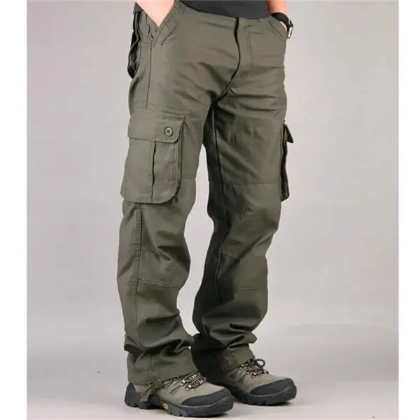 Cargo Pants Men Military Work Overalls Loose Straight Tactical Trousers Multi-Pocket Baggy Casual Cotton Slacks Pants - Image 7