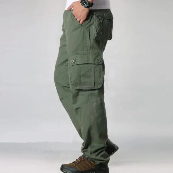 Cargo Pants Men Military Work Overalls Loose Straight Tactical Trousers Multi-Pocket Baggy Casual Cotton Slacks Pants - Image 9