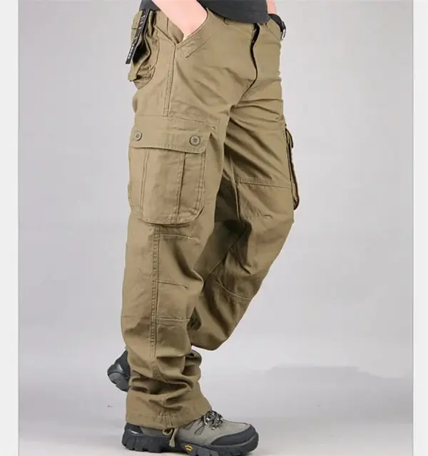Cargo Pants Men Military Work Overalls Loose Straight Tactical Trousers Multi-Pocket Baggy Casual Cotton Slacks Pants - Image 10