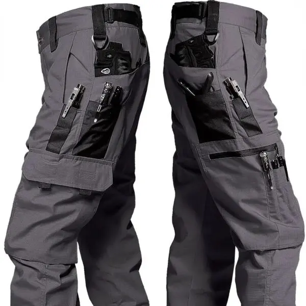 Men's Cargo Pants Multi Pockets Work Trousers Casual Tactical Pants Male Outwear Straight Autumn Winter Wear-resisting Trousers - Image 3