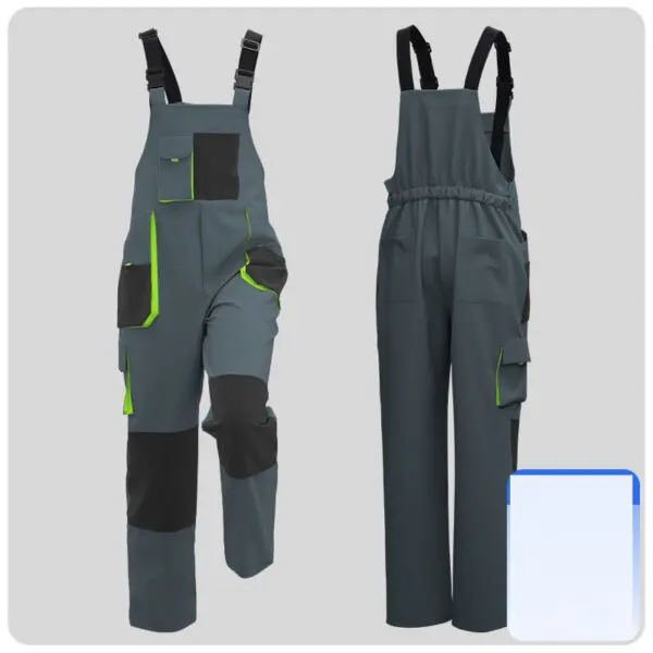Black Grey Men’s Work Bib Overalls Brace Overall with Pockets Carpenter jumpsuit Work Overall Workwear work dungrees strap pants - Image 6