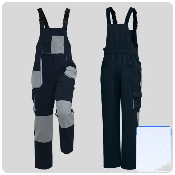 Black Grey Men’s Work Bib Overalls Brace Overall with Pockets Carpenter jumpsuit Work Overall Workwear work dungrees strap pants - Image 7