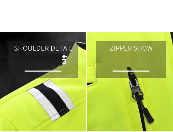 2023 Sport Wholesale Autumn and Winter Thickened Warm Building Reflective Striped Jacket Waterproof Reflective Top S-4XL Winter Thick Reflective Hi Vis Jacket Cotton Padded Jacket Jacket Motorcycle Safety Work Jacket Wind Water-Proof Coats4XL Winter Thickened Reflective Hi Vis Jacket Jacket Detachable Padded Jacket Motorcycle Safety Jacket Work Jacket Men Winter Thick Reflective Hi Vis Jacket Warm Jacket Stand Collar Jackets Motorcycle Safety Work Jacket Wind Water-Proof Coats 4XL hi vis Jacket High Visibility Reflective Fleece Jacket Winter Stripe Patchwork Hoodies Two Tone Stand Collar safety Work Clothes - Image 4